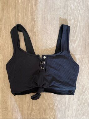 Bombshell Sportswear Henley Sports Bra in Black